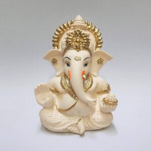 Gold Art India Peach Ivory Finish Ganesha Idol