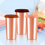 Copper Tumbler with Lid, 480ml, 100% Pure Copper, BPA Free, Leak Proof set of 2 pcs