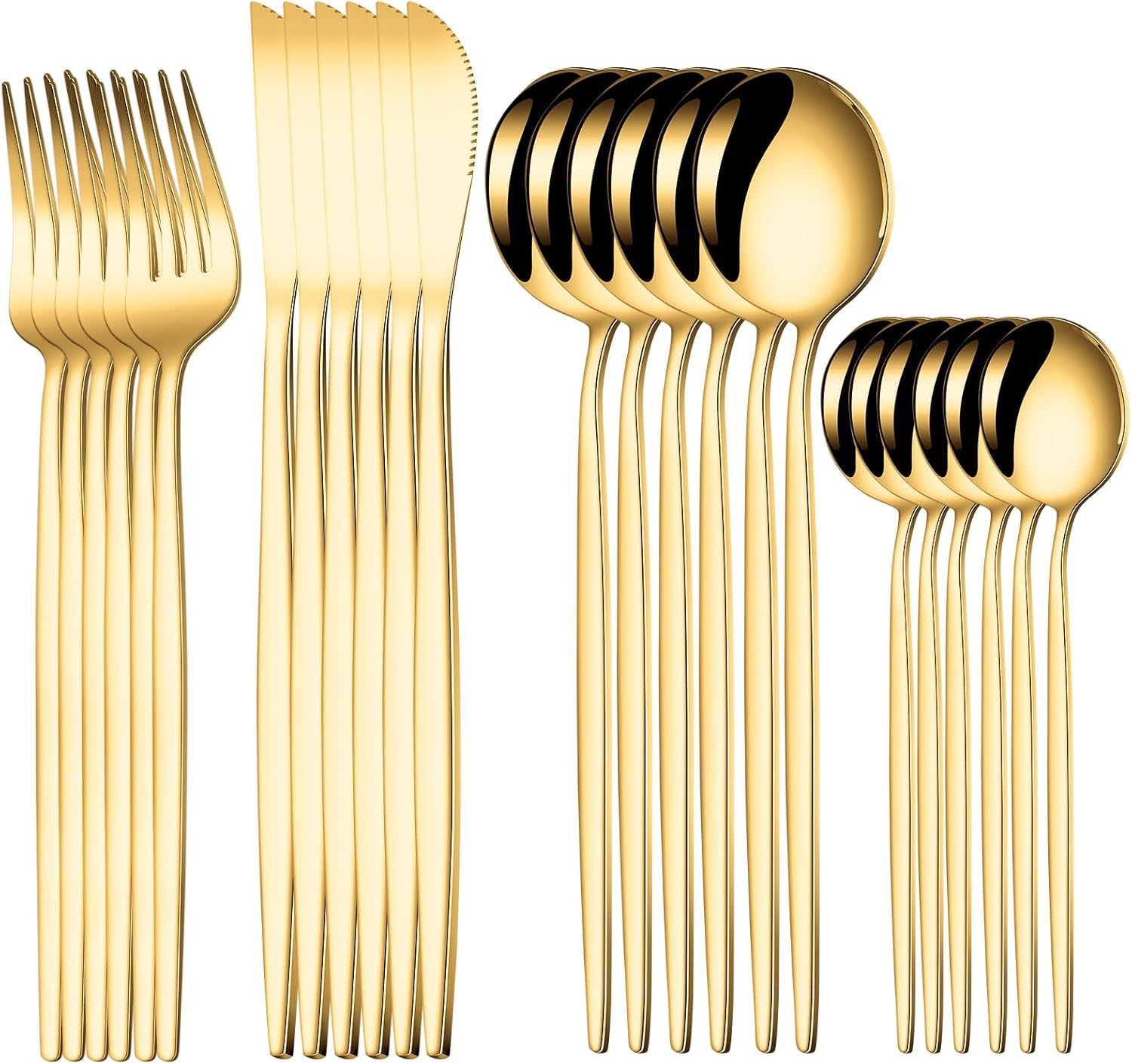 Trifecta 24-Piece Silverware Set, Stainless Steel Flatware Set