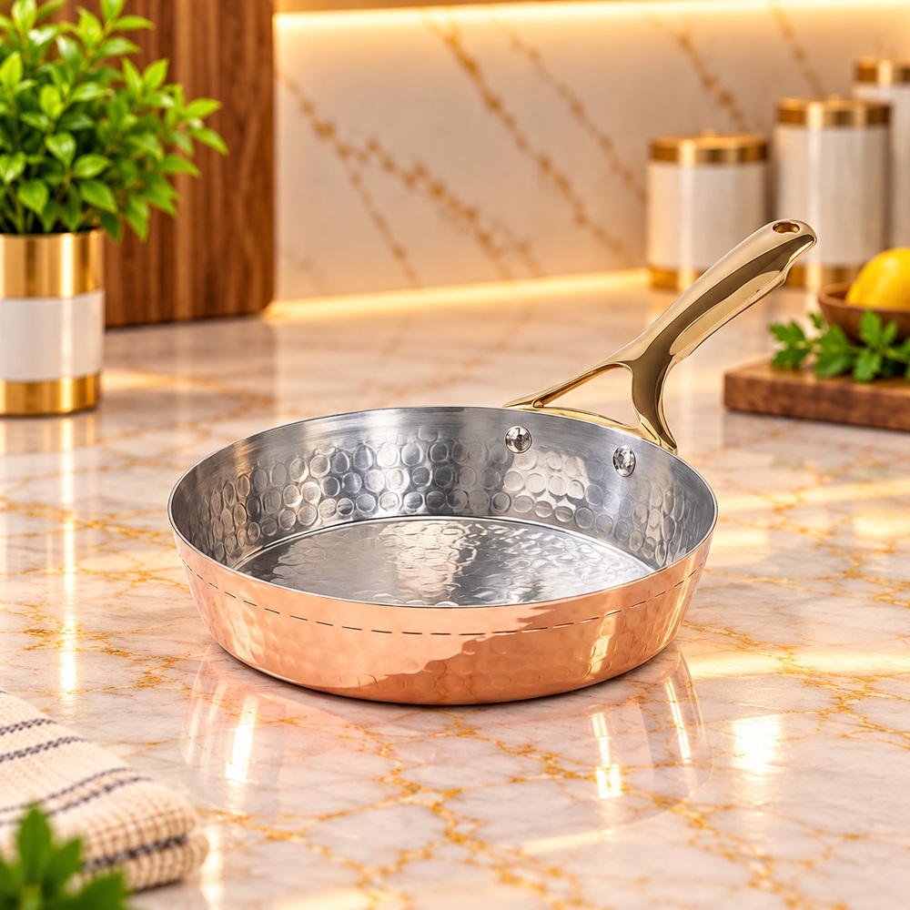 P-TAL Copper Frying Pan with Heat-Resistant Handle | 8.25 Inch
