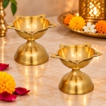 Brass Five Face Diya Set of 2