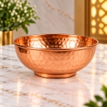 Hammered Design Hand Made Copper Bowl for Serving,