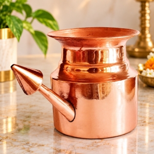 Pure Copper Jal Neti Pot for Natural Nasal Cleansing & Sinus Wash
