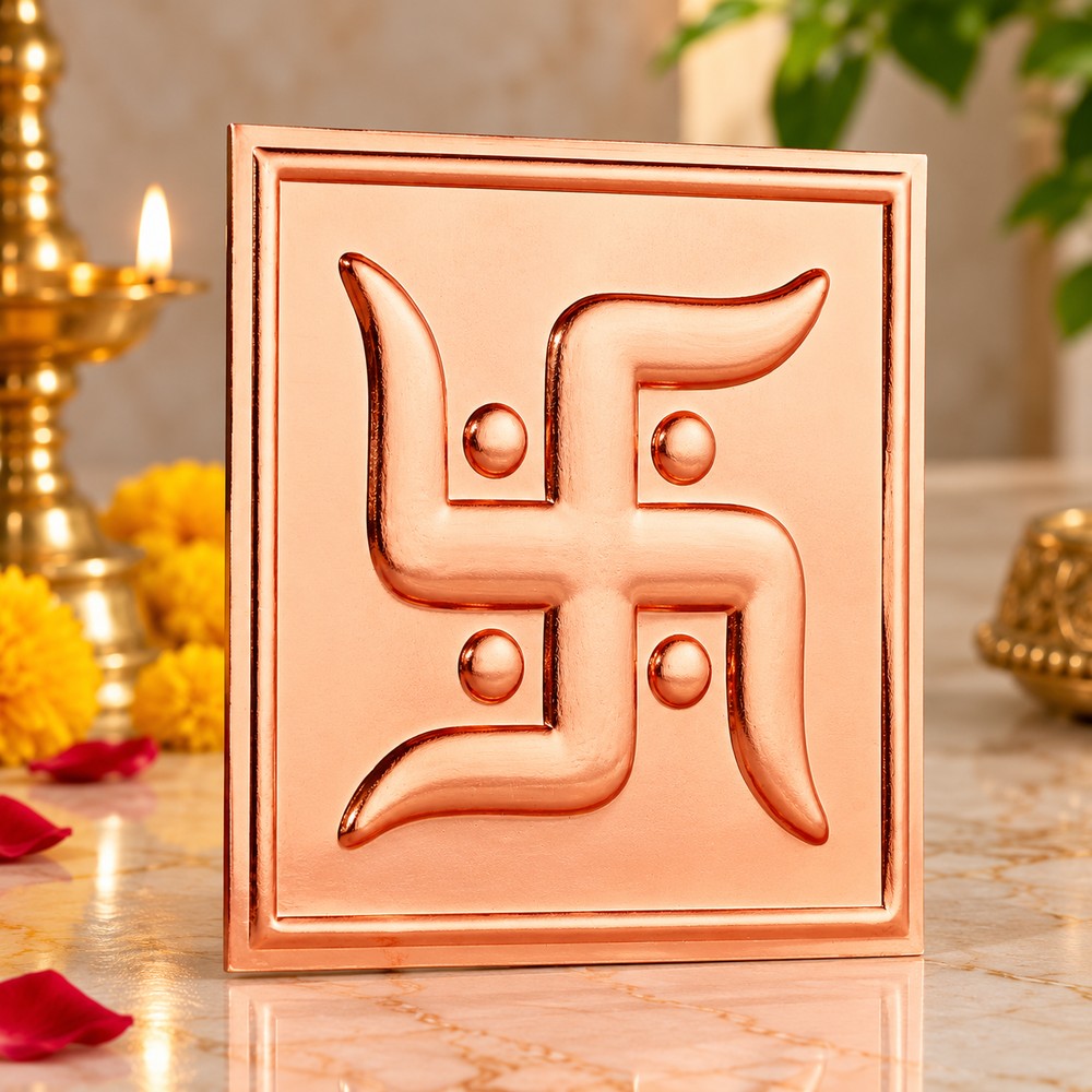 Pray Everyday Swastik Copper Yantra - Pack of 2