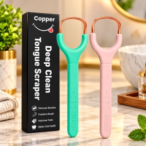 Prplet Copper Tongue Cleaner Scraper for Adults & Kids | Pack of 2